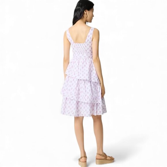 J. Crew Sleeveless belted tiered midi dress Size 2 - Picture 2 of 7